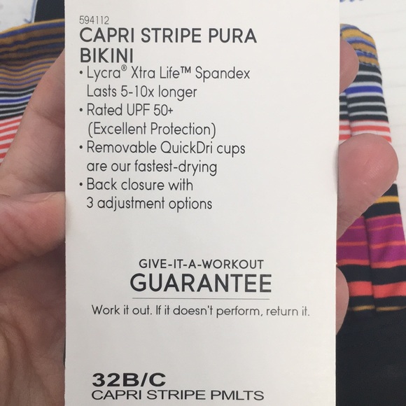 Athleta Capri Stripe Pura Bikini Top Size 32B/C - Picture 4 of 4